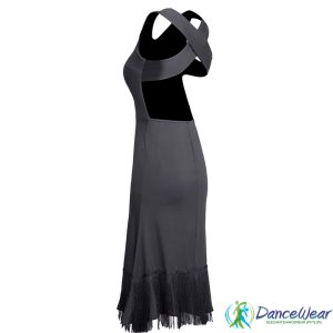 Ako black tassels dress with bra #8022 - Image 1